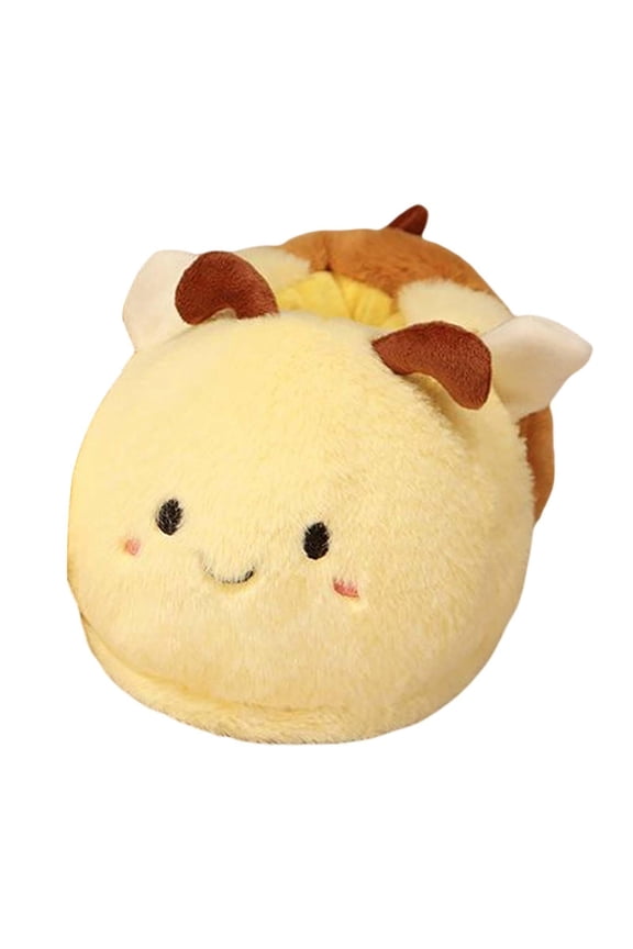 Cartoon Women Plush Slippers Shoes Floor Slippers Soft Thick Soled Anti Slip Carpet Slippers for Household Indoor Outdoor Living Room Girl bee