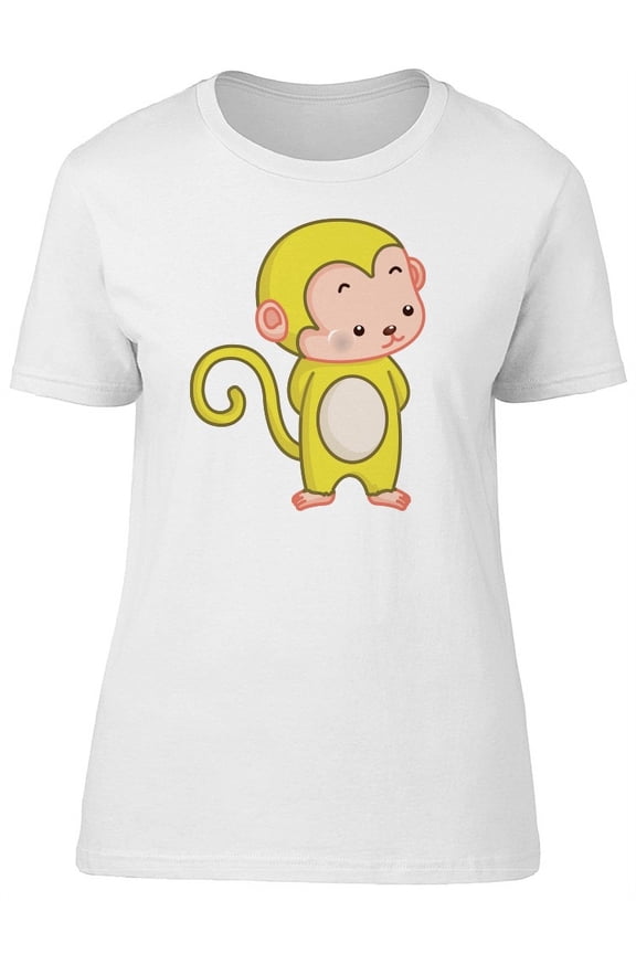 Cartoon Yellow Monkey Tee Women's -Image by Shutterstock