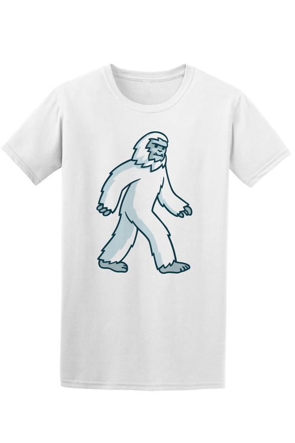 Cartoon Yeti Monster Walking T-Shirt Men -Image by Shutterstock, Male Large