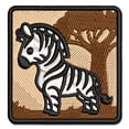 thumbnail image 1 of Cartoon Zebra Applique Multi-Color Embroidered Hook & Loop Patch - 2.5 Inch Small, 1 of 5