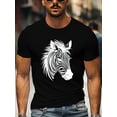 thumbnail image 1 of Cartoon Zebra Print T-shirt - Men's Comfy Breathable Short Sleeve Tees For Summer, 1 of 4