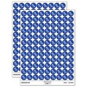Cartoon Zebra 200+ Round Stickers - Dark Blue - Matte Finish - 0.50" Size