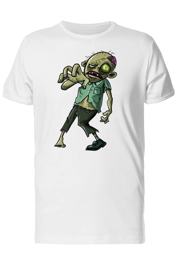Cartoon Zombie In A Green Shirt Tee Men's -Image by Shutterstock