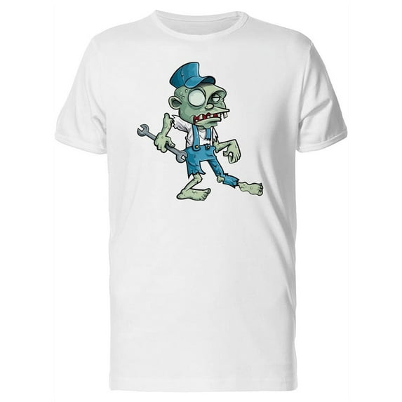 Cartoon Zombie Plumber T-Shirt Men -Image by Shutterstock, Male 4X-Large