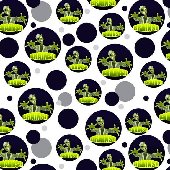 Cartoon Zombie Reach Undead Brains Premium Gift Wrap Wrapping Paper Roll Pattern