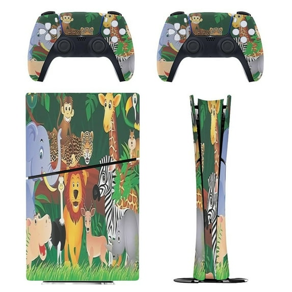 Cartoon Zoo PS5/PS5 Pro/PS5 Slim Digital Disc Skin Sticker For Console And Controller Skins