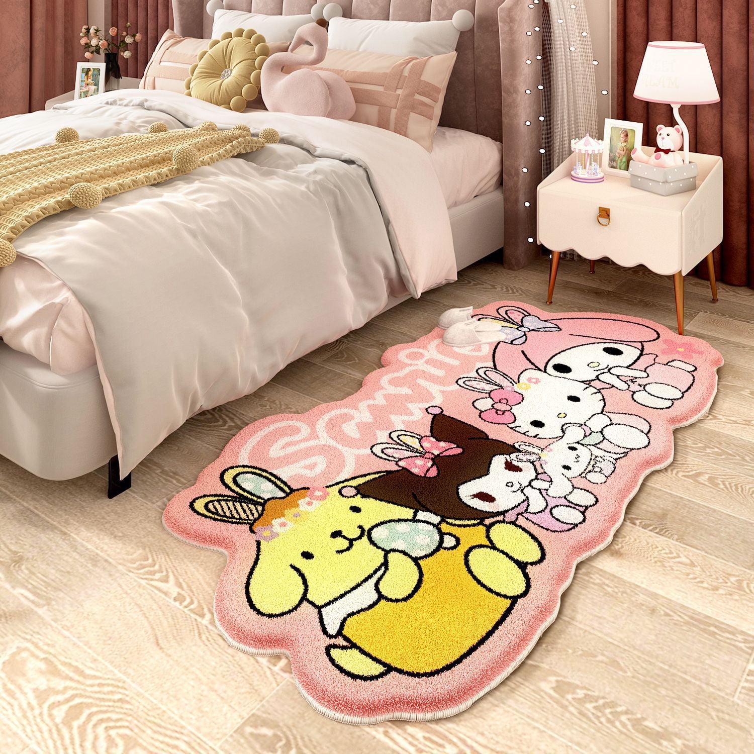 Cartoon and cute Kuromi Melody irregular-shaped carpet Thicken warmed ...