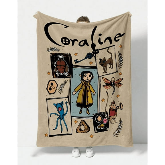 Cartoon animal patchwork pattern flannel blanket, suitable for home, room decoration, picnic, travel blanket and leisure blanket, a great gift for all seasons(40*50IN)