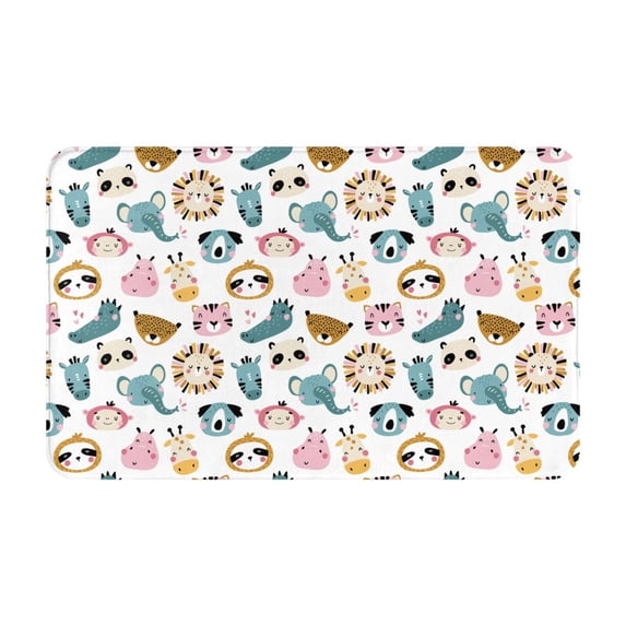 Cartoon animals A Door Mat for Indoor, Welcome Door Mats Front Entrance Rug, Non-Slip Bathroom kitchen Rugs for Inside Floor, Small Rug Dog Door Mat 20X31.5 Inch