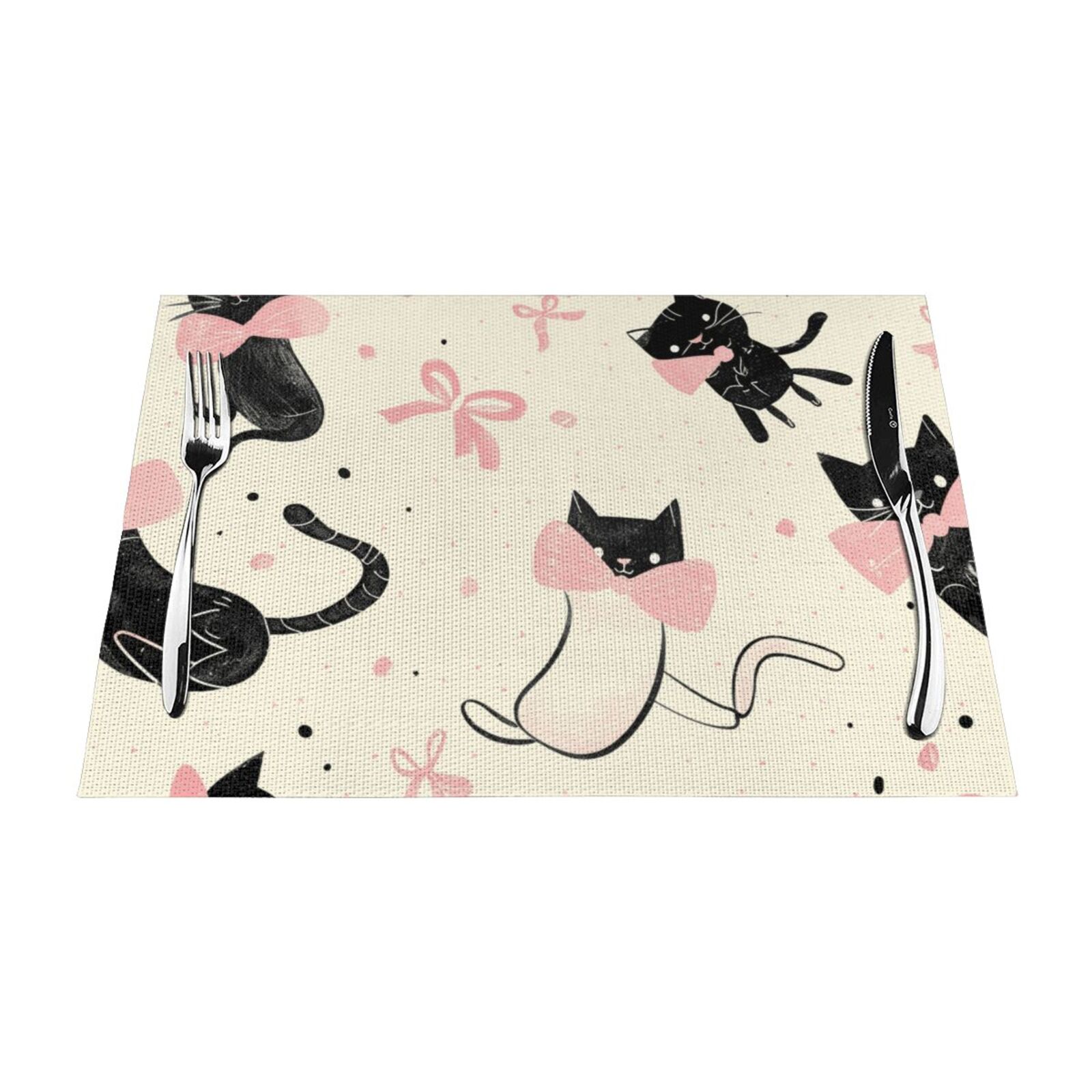 Cartoon art chart Table mat can be wiped, dinner mat set, felt can be