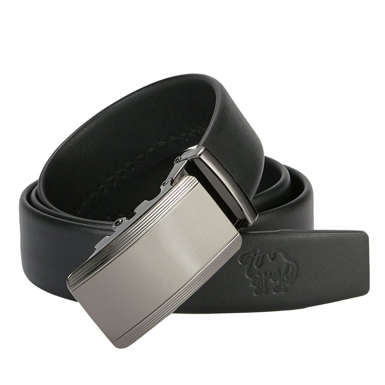 Cartoon camel Men's Classic Leather Belt Ratchet Belt Vegan Leather  Adjustable Dress Belt with Silver Belt Buckle 