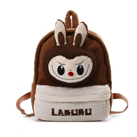 Cartoon campus backpack plush cute lamb wool backpack large capacity backpack