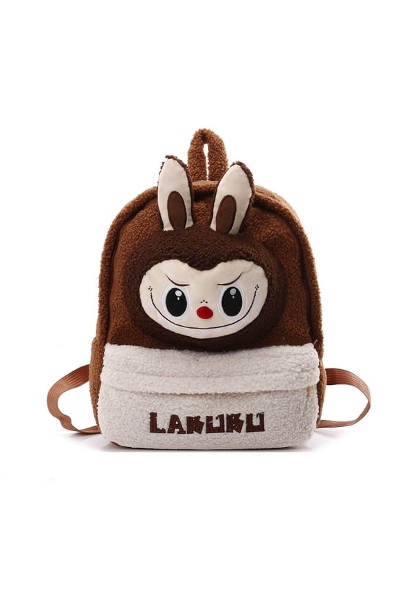 Cartoon campus backpack plush cute lamb wool backpack large capacity backpack