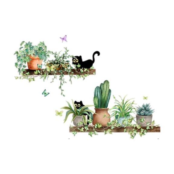 Cartoon creative potted wall sticker decoration self-adhesive wall sticker