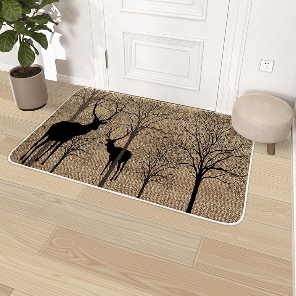 Cartoon cross-border linen carpet floor mat door mat kitchen non slip ...