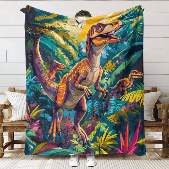 Cartoon dinosaur Throw Blanket Gifts for Fans Lover Girls Boys Women Present Hoodie Him Bed 60"x80"