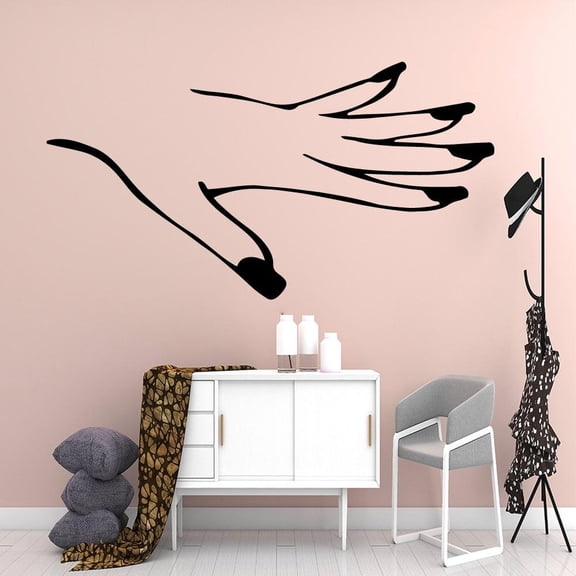 Cartoon hand nail salon Vinyl Kitchen Wall Stickers Wallpaper Rooms Home Decor Wall Decal Home Decor 28x52cm