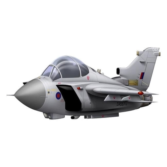 Cartoon illustration of a Royal Air Force Tornado airplane Poster Print