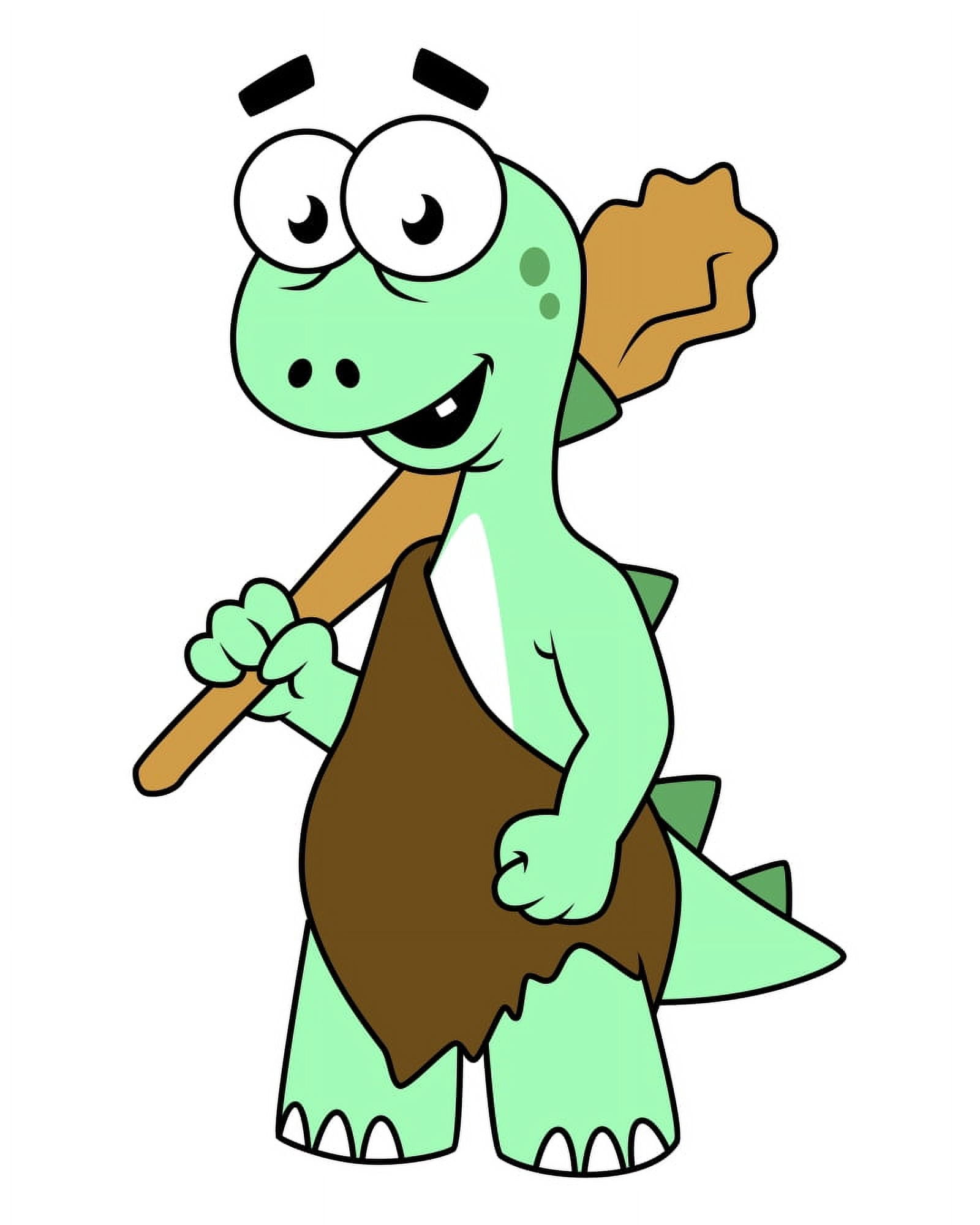Cartoon illustration of a Tyrannosaurus Rex caveman Canvas Art - Stocktrek Images (26 x 32)