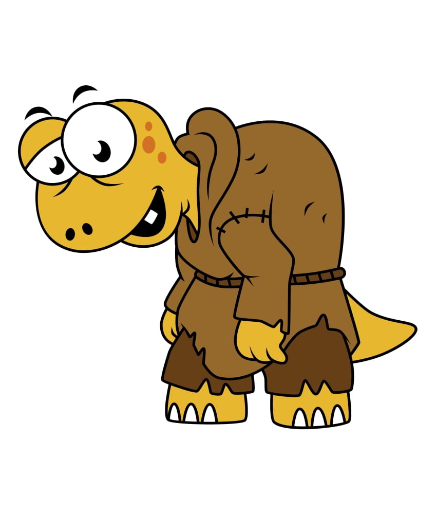 Cartoon illustration of a dinosaur hunchback Canvas Art - Stocktrek Images (14 x 16)