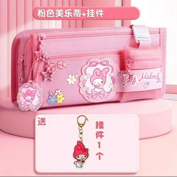 Cartoon kuromi My melody Cinnamoroll kawaii pencil case cartoon character pencil case large capacity student learning stationery