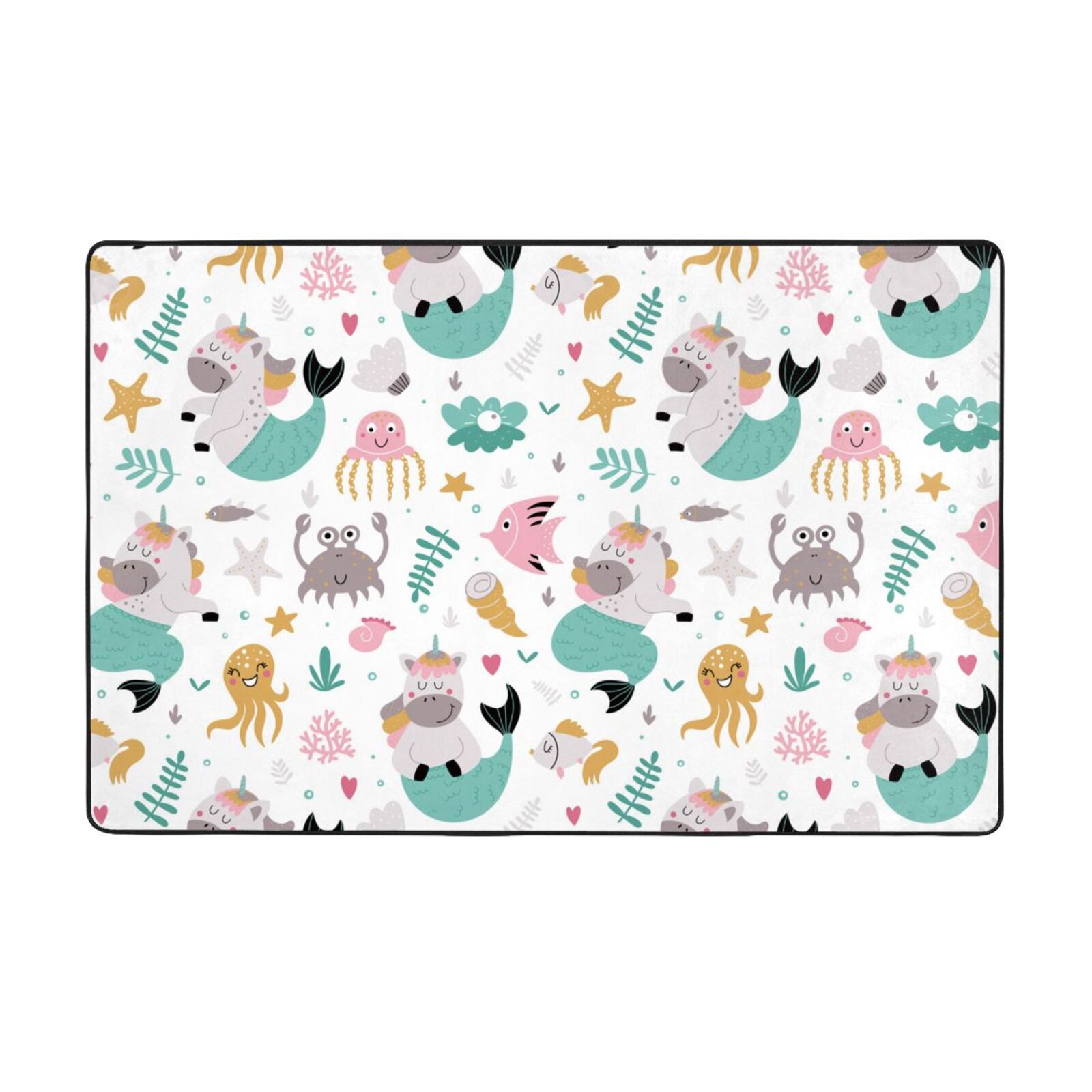 Cartoon octopus crab Bathroom Rugs Non Slip Washable, 60x39in Water ...