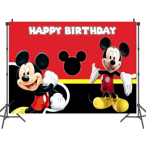 Cartoon playground mouse theme backdrop,Cartoon Mickey Birthday party supplies decoration, cute anime mouse theme photo baby shower backdrop, mouse banner 5 x 3 feet