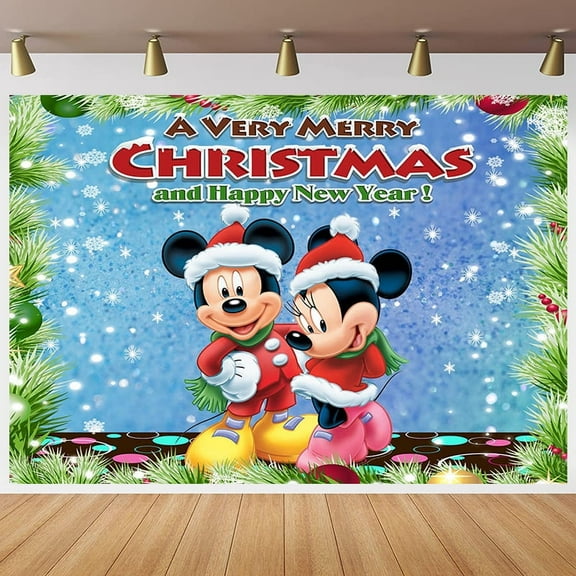 Cartoon playground mouse theme backdrop,Christmas cartoon mouse Birthday party supplies decoration, cute anime mouse theme photo baby shower backdrop, mouse banner 5 x 3 feet