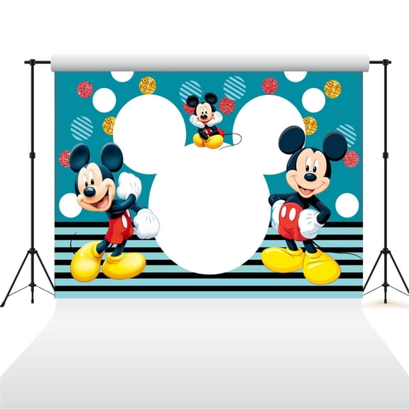 Cartoon playground mouse theme backdrop,Mickey Birthday party supplies decoration, cute anime mouse theme photo baby shower backdrop, mouse banner 5 x 3 feet
