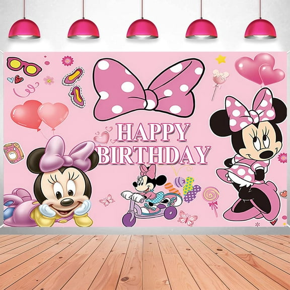 Cartoon playground mouse theme backdrop,Minnie accessories Birthday party supplies decoration, cute anime mouse theme photo baby shower backdrop, mouse banner 5 x 3 feet