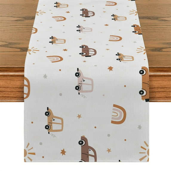 Cartoon sports themed table flag Cute simple car Kids table Runner ...