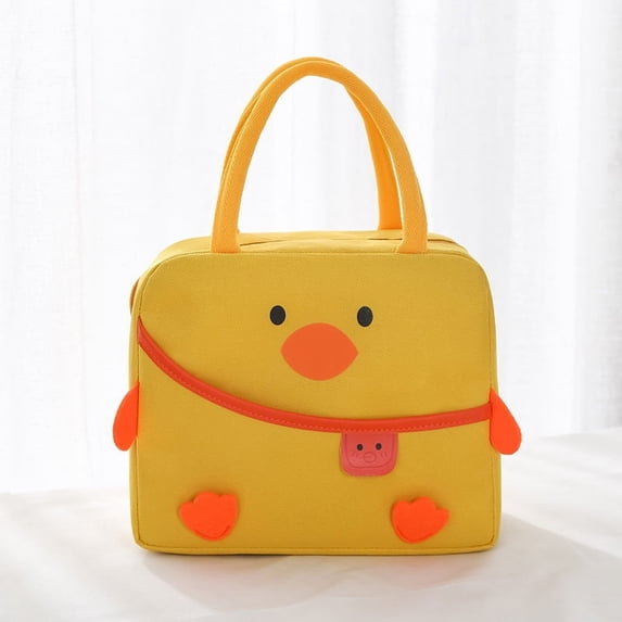Cartoon yellow duck bento bag Lunch bag Handbag Storage thermal bag canvas lunch box bag