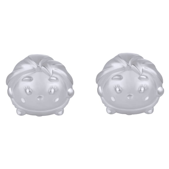 AFFY Cartoone Elsa Stud Earrings 14k Solid White Gold