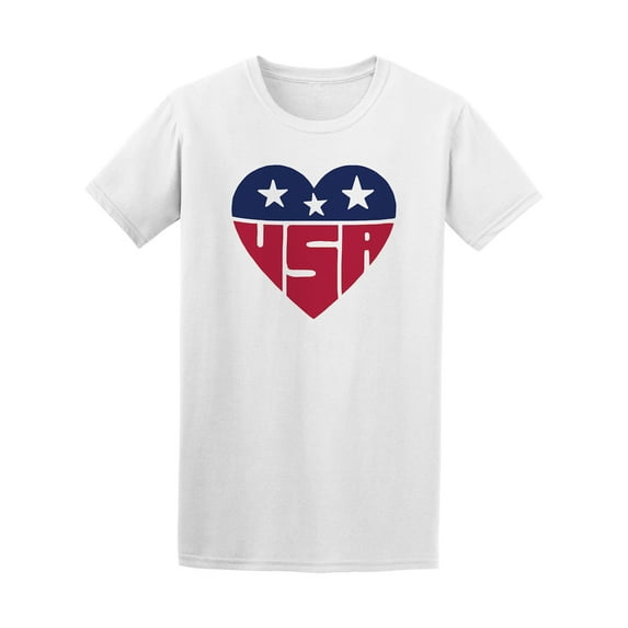 Cartoonish USA Flag Heart Graphic Tee - Image by Shutterstock
