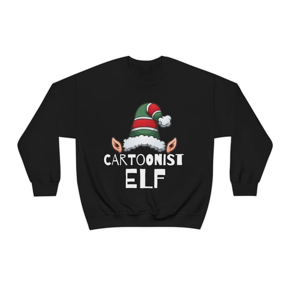 Cartoonist Elf Christmas Unisex Sweatshirt, S-2XL Holidays Xmas Elves