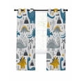 thumbnail image 1 of Cartoons Cute Dinosaurs Blackout Curtains 84 Inch Length Gray Blue Dinosaurs Animals Thermal Insulated Window Curtain Window Drapes 2 Panels for Bedroom Living Room 52"Wx84"L, 1 of 9