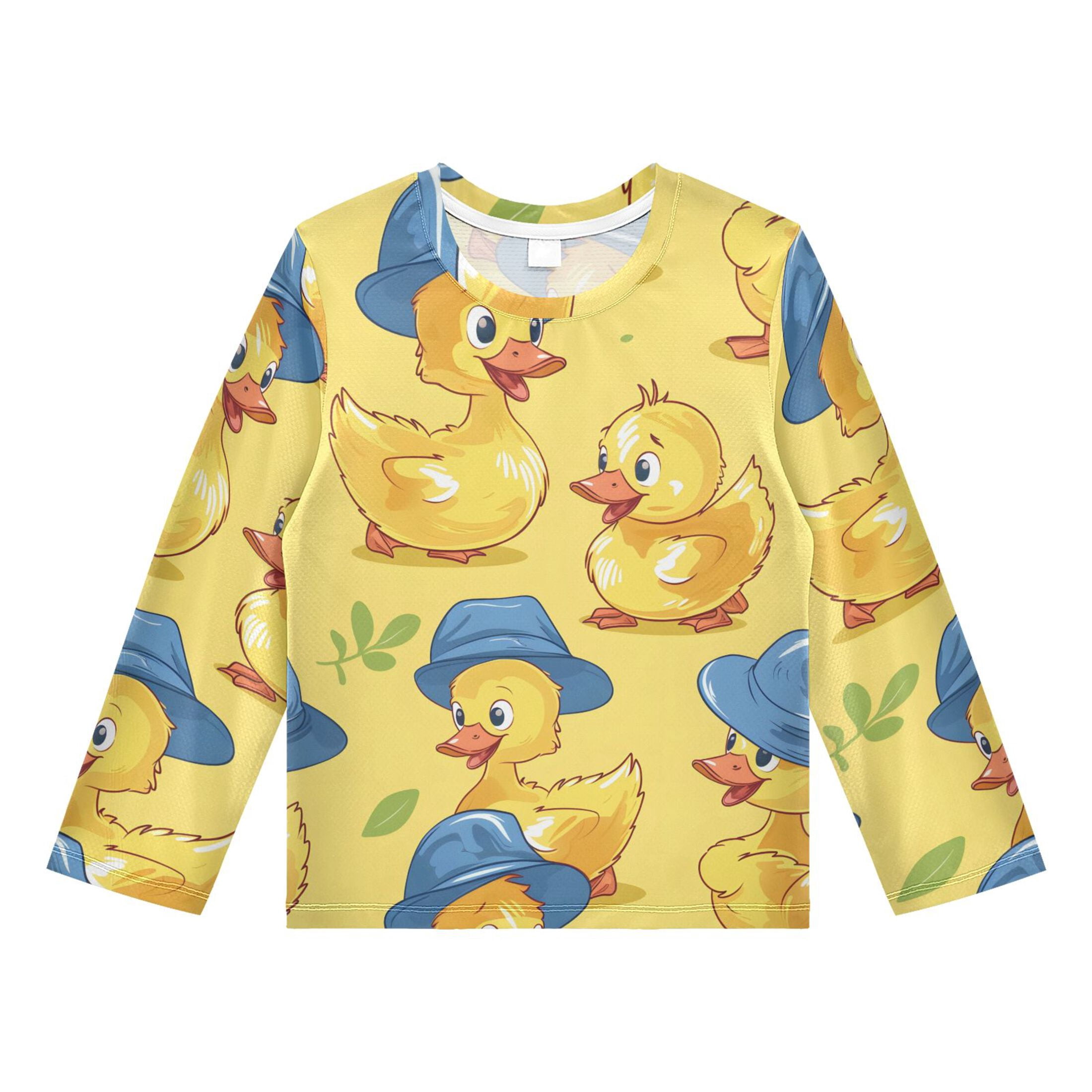 Cartoons Cute Ducks Boys' Rash Guard Shirts UPF 50 Plus Sun Protection ...