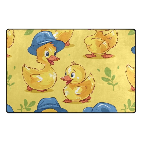 Cartoons Cute Ducks Memory Foam Area Rug 31"x20" Non Slip, Absorbent, Fade Proof for Living Room, Bedroom, Office