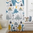 thumbnail image 1 of Cartoons Dinosaurs Semi Sheer Curtains Drapes for Living Room, Bedroom, French Doors Window 96 Inches Long, Cute Animals Palm Trees Mountains Rod Pocket Chiffon Curtain Drapery Voile Draperies Panel, 1 of 8