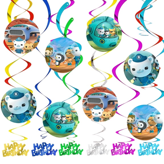Cartoons Octo Party Decorations nauts Hanging Swirl Sign Whirls Birthday Streamer Ceiling Decor Supplies 14 pcs