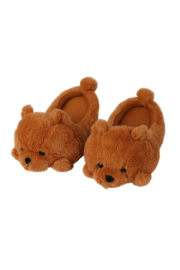 Cartoons Teddy Bears Slippers, Fluffys Winter Cotton Indoor Outdoor Slippers, Animals Slippers Novelty Cozy Fuzzy Slippers