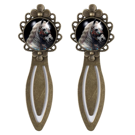 Cartoons Vintage Copper-Colored Lace Bookmarks: Stainless Steel Reading Accessories, Book Marks for Book Lovers - Set of 2