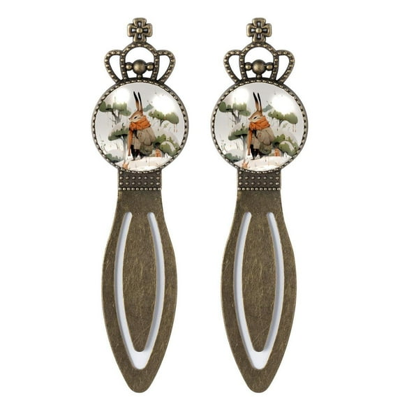 Cartoons Vintage Copper Crown-Shaped Bookmarks: Stainless Steel Book Accessories and Marks for Bookworms