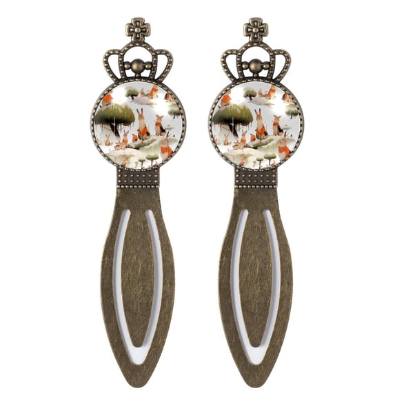 Cartoons Vintage Copper Crown-Shaped Bookmarks: Stainless Steel Reading Accessories, Book Marks for Bookworms