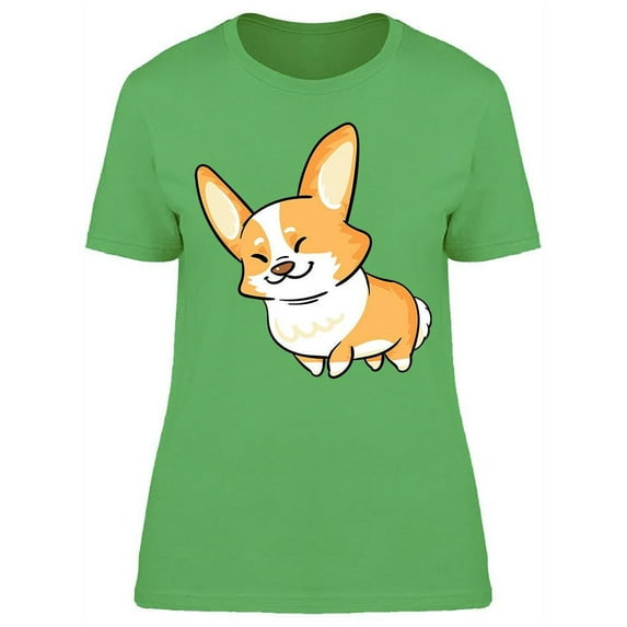 Cartoony Smilng Corgi T-Shirt Women -Image by Shutterstock, Female Small