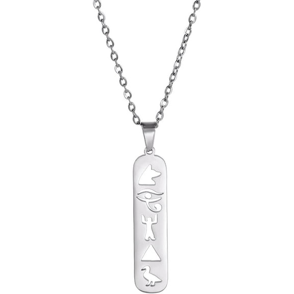 Cartouche Pendant Necklace for Women Eye of Horus/Ankh Cross Necklace Cartouche Personalized Name Necklace Hieroglyph Ancient Egyptian Amulet Jewelry Gift