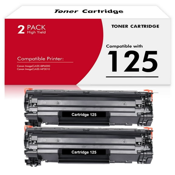 Cartridge 125 Black Toner|2-Pack Compatible for Canon 125 CRG125 Toner Cartridge used for Canon Imageclass LBP6000 MF3010 Printer Ink