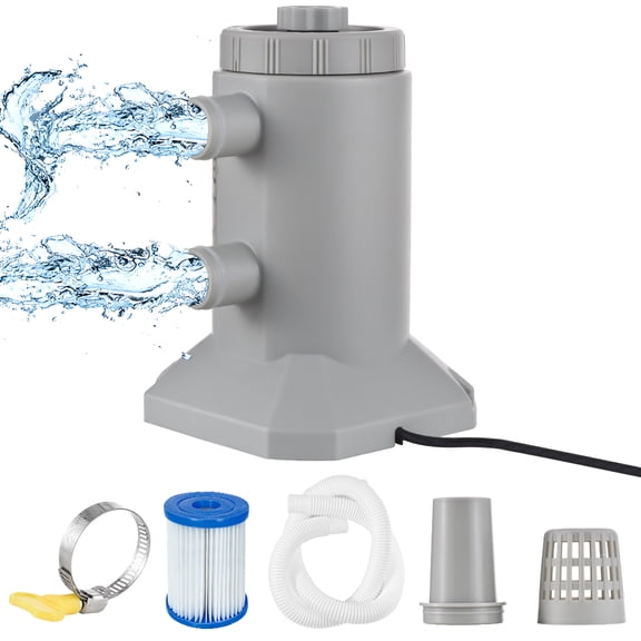 Pool Filter Pump, 75W 2000L/H Silent Swimming Pool Aquarium Filter Pump, Household Pool Circulating Pump, Overheating Protection, with 1 Filter Cartridge
