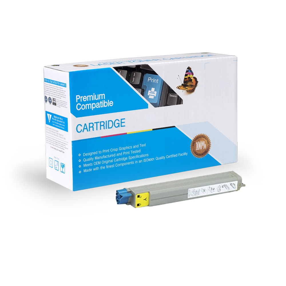 Cartridge compatible with Cartridge compatible with Okidata C9600/C9800, 42918901 Compatible Yellow Toner Cart - image 1 of 1