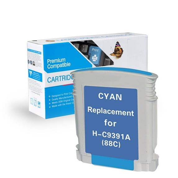Cartridge compatible with HP Remanufactured Cartridge C9391AN/9386AN No. 88XL Cyan